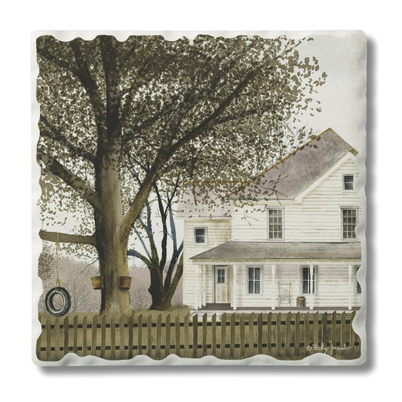 CounterArt Single Absorbent Stone Tumbled Tile Coaster, Grandma's House