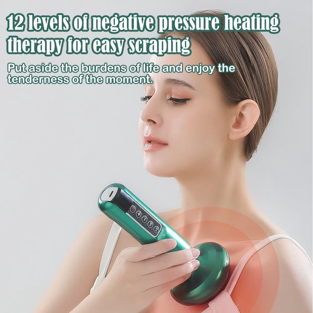 Glowfit Cellulite Massager, Milow Glow Fit Cellulite Massager with Suction, Handheld Anti Cellulite Massage Tool with 12 Levels, Cellulite Massage for Neck, Legs (Green)