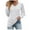 White, variant on Long Sleeve Shirts for Women Trendy Mesh Patchwork Puff Sleeve Tops Elegant V Neck Business Casual Blouses