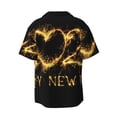 thumbnail image 6 of Lsque Happy New Year 2025 D print Men's Cuban Collar Short Sleeve Shirt Summer Beachwear Casual Button Down Fashionable Vacation Leisure Shirt-3X-Large, 6 of 7