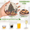 thumbnail image 2 of Yayeee 6 PCS Drink Coasters with Holder Set Woven Absorbent Round Tabletop Hot Pad, Orange Halloween Trees, 2 of 7