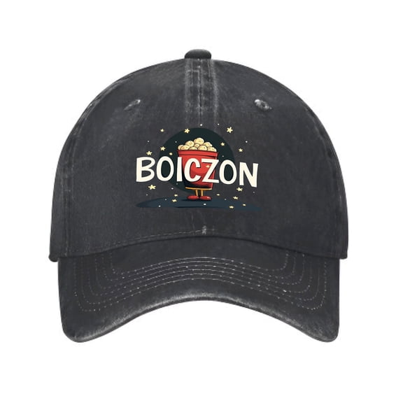 Vintage Cotton Washed Distressed Baseball Cap - Retro BOICZON with Red Popcorn Stars - Stylish Golf Dad Hat for Men & Women