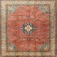 thumbnail image 1 of Ahgly Company Indoor Square Traditional Fire Brick Red Persian Area Rugs, 6' Square, 1 of 6