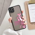 thumbnail image 1 of Fundas a prueba de golpes de dibujos animados para iPhone 13, 12, 11, 14 Pro Max, Mini, XR, XS, 7, 8 Plus, silicona transparente mate, divertida Pantera Rosa Fivean unisex, 1 of 2