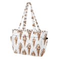 thumbnail image 2 of FORMRS Tote Bag for Women Quilted Large Capacity Travel Work Carry On Shoulder Handbag, Brown Ice Cream Pattern, 2 of 7