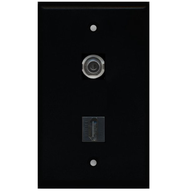 RiteAV 1 3.5mm Audio / Headphone Jack and 1 HDMI Port Wall Plate