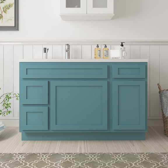51 in. W x 21 in. D x 32.5 in. H Bath Vanity Cabinet without Top in Sea Green