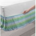 thumbnail image 2 of Green and Purple Bed Skirt, Modernistic Wavy Pattern with Various Cold Toned Colors Contemporary Art, Elastic Bedskirt Dust Ruffle Wrap Around for Bedding Decor, 4 Sizes, Multicolor, by Ambesonne, 2 of 2