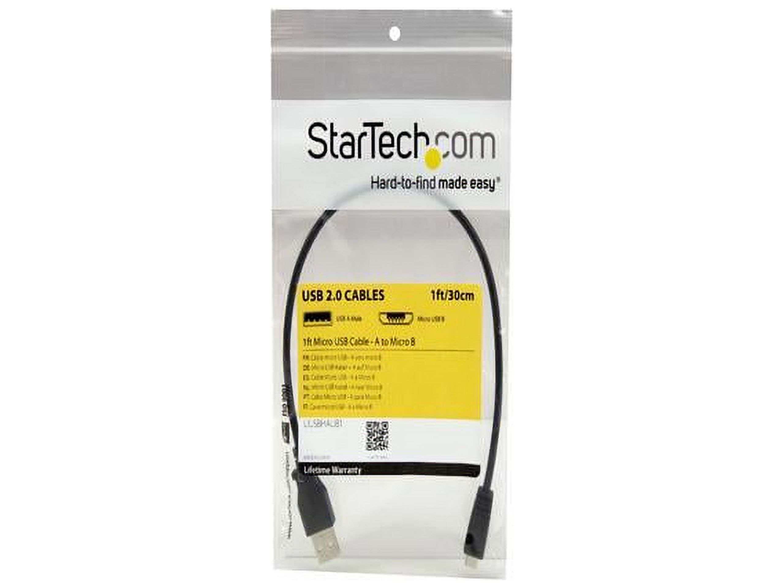 StarTech.com UUSBHAUB1 USB to Micro USB Cable - 1 ft -  Micro USB Cable - A to Micro B - USB to Micro USB Charging Cable - USB Phone Charger Cable - image 4 of 5