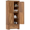 thumbnail image 1 of HOMCOM Farmhouse Pantry Cabinet, Kitchen Cabinet, Brown, 1 of 10