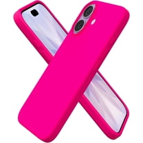 ORNARTO Compatible with iPhone 17 Case 6.3, Slim Liquid Silicone 3 Layers Full Covered Soft Gel Rubber Phone Case Protective Cover 6.3 Inch, Hot Pink