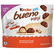 Kinder Bueno Mini, 125 MGF3Count Party Pack, Milk Chocolate and Hazelnut Cream, Individually Wrapped Chocolate Bars, Easter Basket Stuffers, 23.8 oz