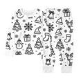 thumbnail image 4 of REDARER Girls Holiday Pajamas, Doodle Print Two-Piece Set, Soft Long Sleeve Christmas Sleepwear,Size:9-10 Years, 4 of 8