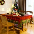 thumbnail image 3 of Christmas Rectangle Tablecloth - Red Tartan Checkered with Printed Xmas Candy Table Cloths, Washable Polyester Fabric Table Covers for Dining, Parties & Holiday Decor, 60 x 84 Inch, 3 of 6