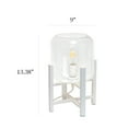 thumbnail image 3 of Simple Designs White Wood Mounted Table Lamp with Glass Cylinder Shade, 3 of 6