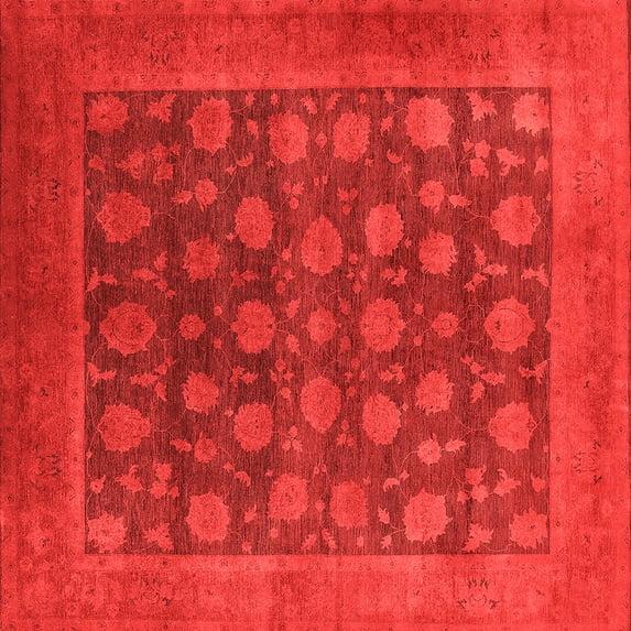 Ahgly Company Indoor Square Oriental Orange Industrial Area Rugs, 6' Square