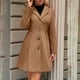 thumbnail image 5 of AUNVITO Women's Casual Warm Stand Collar Button Front Belted Pocket Long Sleeve Jacket Coat, 5 of 9