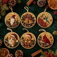 thumbnail image 5 of 6Pcs Wooden Christmas Ornaments Pearl Diamond Art Kits, DIY Hanging Christmas Diamond Art Ornaments Set with Special-Shaped Gem Pearls & Jute Twine, Christmas Tree Decor and Holiday Craft Gift, 5 of 6