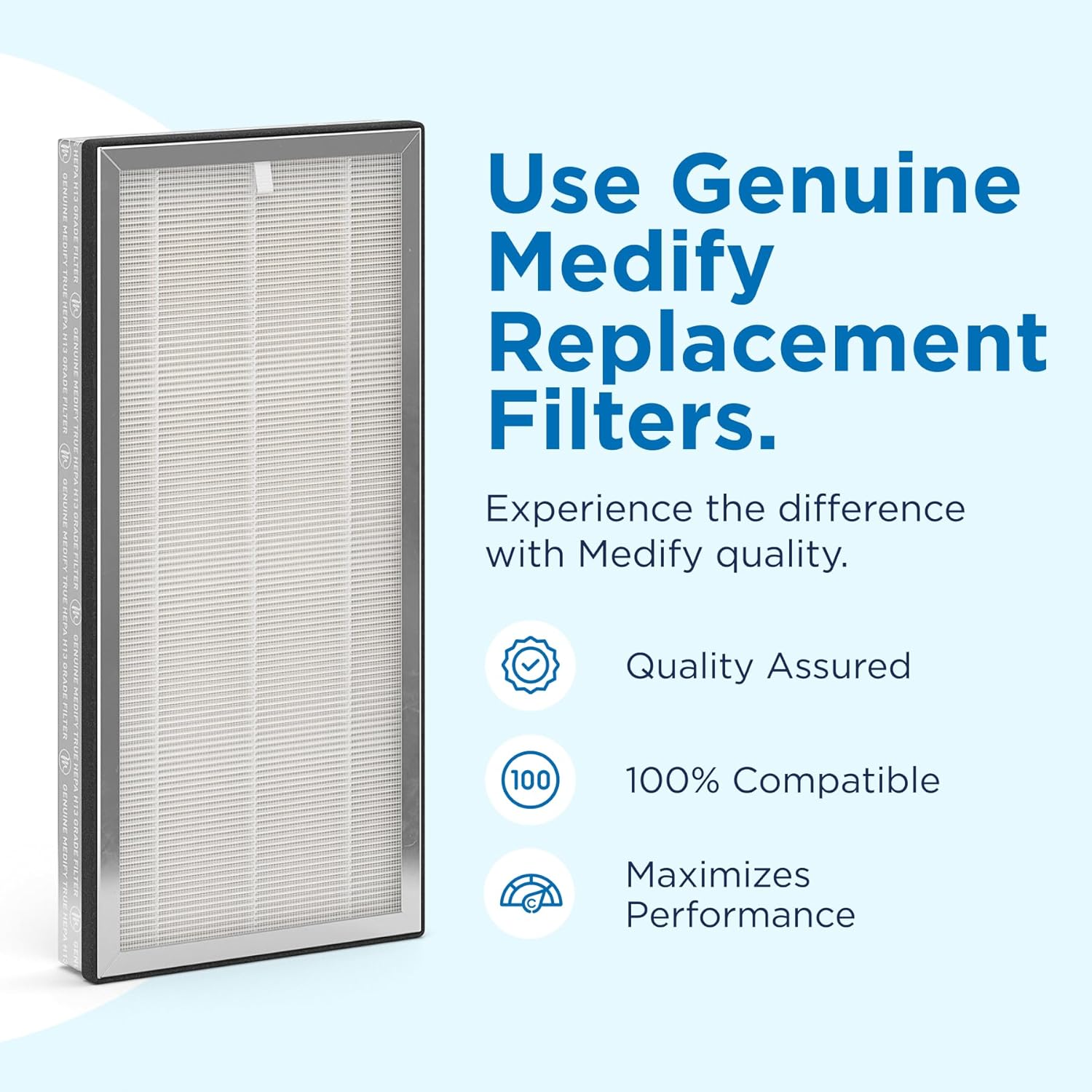 Air Purifier Medical Grade True HEPA H13 Genuine Replacement Filter (ME-40, 2-Pack)