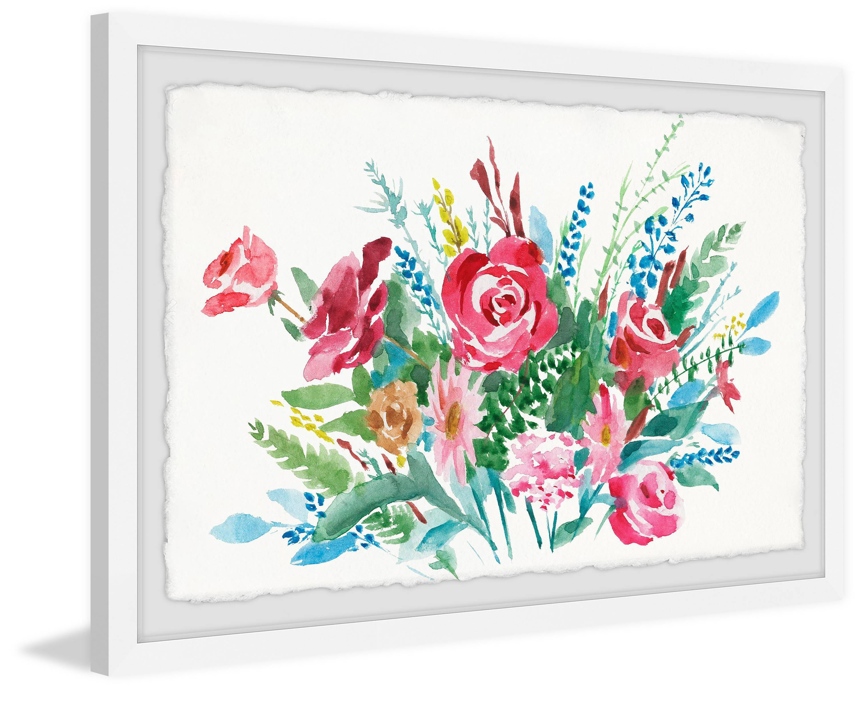 Festive Flowers' Framed Painting Print - Multi-color