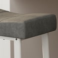 thumbnail image 7 of Height Black Bar Stools Set of 2 for Kitchen Counter Farmhouse Modern Barstools with Faux Leather Upholstered Backless Seat and Wood Legs 24 inch Bar Chairs, 7 of 7