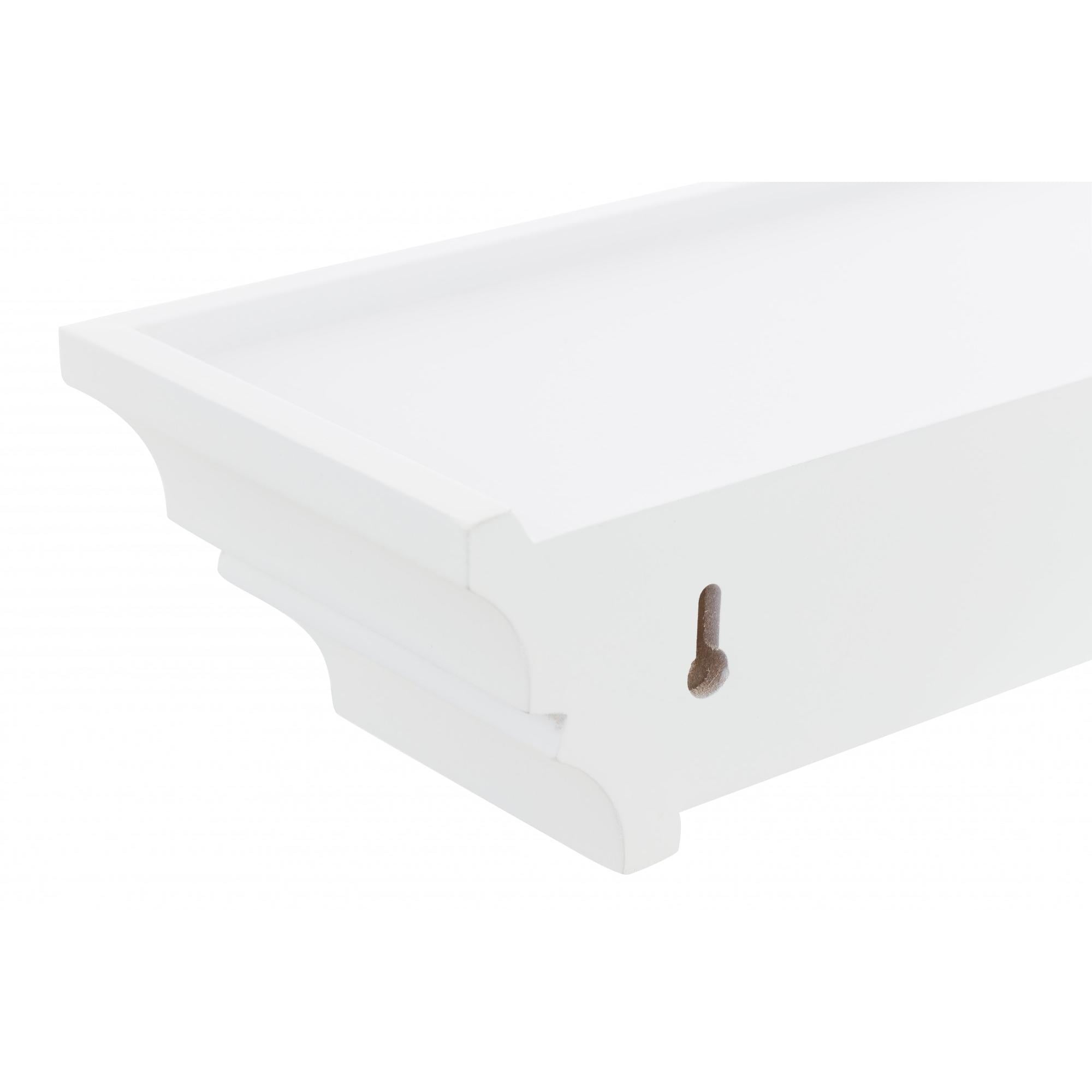kieragrace KG Madison Contoured Floating Wall Shelf - White, 16", Set of 3