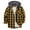 Yellow, variant on Hoodies for Men Sevevn Men Casual Patchwork Fashion Plaid Hooded Button Long Sleeve Shirt Blouse Red XXL