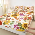 thumbnail image 3 of Castle Fairy Cartoon Mushroom 3pcs Twin Sheet Sets,Vintage Flower Twin Fitted Sheet,Spring Garden Breathable Flat Sheet,Breathable Botanical Home Decor, 3 of 7