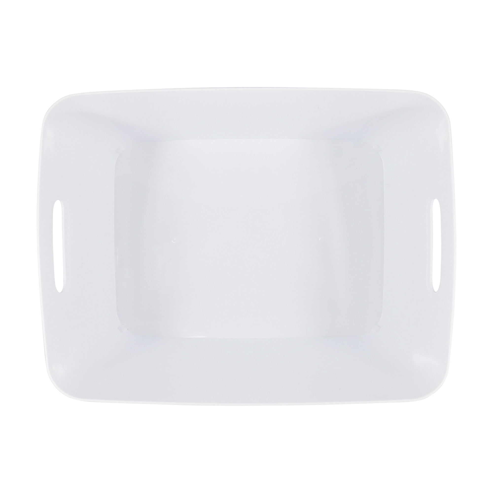 (12 pack) Mainstays Large Plastic Storage Bin, Arctic White