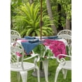 thumbnail image 3 of Outdoor Tablecloth with Umbrella Hole for Patio/Picnic/Party/Camping, Pink Spring Floral Waterproof Table Cloth Round Cover Washable, Butterfly Farmhouse (Dia 54"), 3 of 8