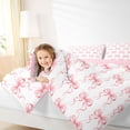thumbnail image 3 of jejeloiu Cute Bows Twin Comforter Sets,Pink White Bedding Set For Bowknot Lover Reversible 2pcs, 3 of 7