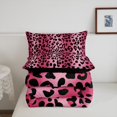 thumbnail image 5 of Erosebridal Pink Animal Print Bedding King Comforter Set Women, Leopard Cheetah Duvet Insert, Reversible 3pcs, 5 of 7