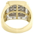 thumbnail image 4 of 10K Yellow Gold Genuine Baguette Diamond Mens Square Statement 3/4 CTPinky Ring, 4 of 5