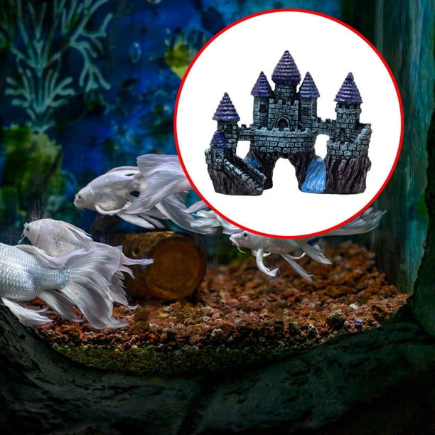 Decoración de castillo de resina para acuario, adorno de castillo para pecera, accesorios de decoración de pecera con castillo antiguo para peces Bett Estilo C