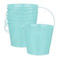 thumbnail image 1 of Paquete de 6 Cubos de Metal Pequeños con Asa, Cubos Galvanizados de 15x13cm, Cubos de Metal Pequeños con Asa [Azul Claro], 1 of 6