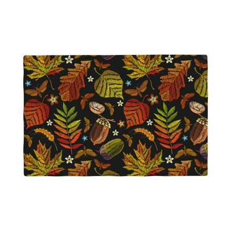 

Placemats Set of 4 Vintage Autumn Plants Butterfly Heat Resistant Non - Slip Place mats Waterproof table mat for Kitchen Dining-6片装
