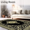 thumbnail image 2 of ODIKA 3'x5' Machine Washable Non-Slip Area Rug, Ancient Scrollwork Interwoven Medallion High Traffic Rug with Pad, Black, 548311, 2 of 8