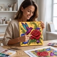 thumbnail image 7 of Fall Hummingbird Red Rose Pearl Diamond Painting DIY Kit – Colorful Floral Crystal Bead Art Set for Adults Teens, Beginner-Friendly Botanical Thanksgiving Home Wall Decor Holiday Gift, 7 of 7