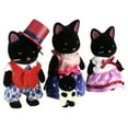 Calico Critters Midnight Cat Family, Set of 4 Collectible Doll Figures ...