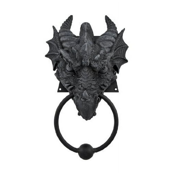 9.25 Inch Gargoyle Dragon Door Knocker Resin Statue Figurine