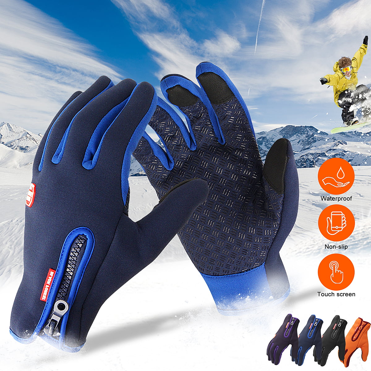 Windproof Warm Gloves Thermal Waterproof Touch Screen Winter Skid-proof Glove UK