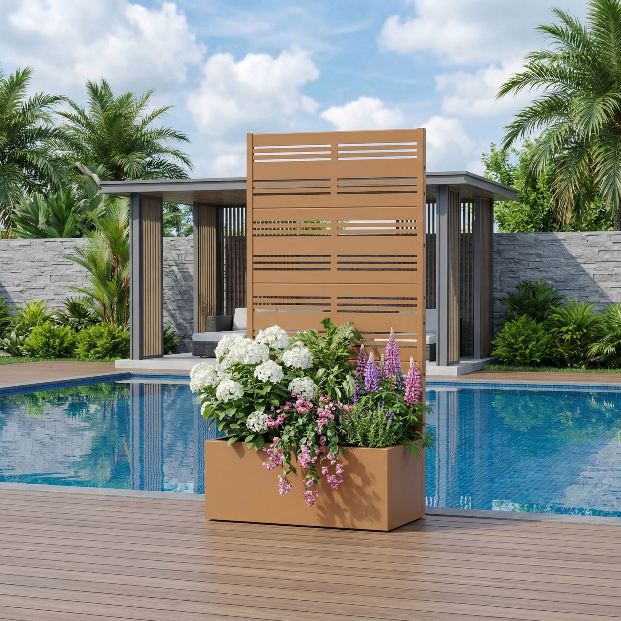 MAYEERTY 59*30in Outdoor Metal Planter Box, Portable Balcony Planter Box, Space Saving Garden Planter for Patio, Garden, Yard
