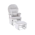 thumbnail image 2 of Suite Bebe Glider Rocking Chair with Ottoman, White Wood and Woven Gray, 2 of 7