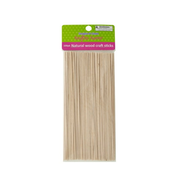 Skinny Natural Wood Craft Sticks, 12 Count