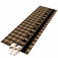 thumbnail image 2 of 2x6 Kitchen Runner Rug, Brown Black Plaid Non-Skid Rubber Backing Large Rectangle Rugs - Living Room Bedroom Home Office, Vintage Rustic Star Buffalo Check Indoor Floor Mat Carpets Washable Rug, 2 of 9