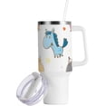 thumbnail image 2 of SKYSONIC Insulated Tumblers with Lids and Straws Handles 40oz Water Bottle Cartoon Horse Travel Mug Reusable Stainless Steel Thermos Vacuum, 2 of 7