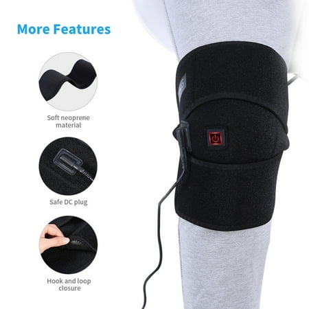 Yosoo Heating Knee Pad,Heated Knee Brace Far Infrared Heat Therapy Heating Knee Brace Wrap for Arthritis Pain Rheumatism Varicose Veins Joint Pain Graphene Knee Heating