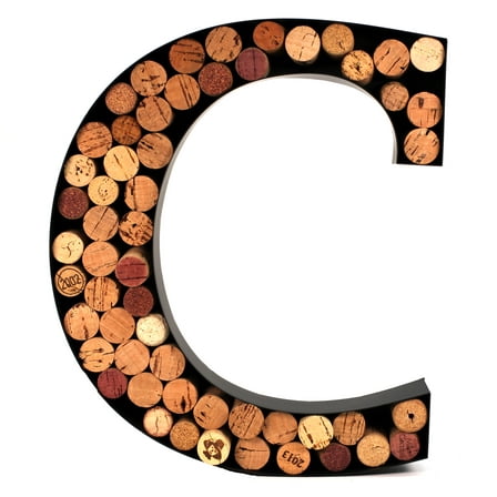 Wine Cork Holder Makes for Great Wine Accessories Perfect Monogrammed Gifts for Women to Store Wine Corks. Wine Decor or Wine Cork Holder Decor Will Brighten Up Kitchen! (Letter C)
