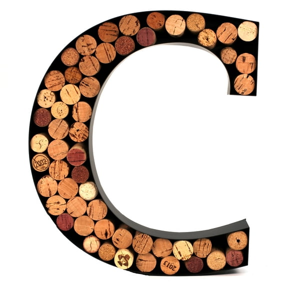 Wine Cork Holder Makes for Great Wine Accessories Perfect Monogrammed Gifts for Women to Store Wine Corks. Wine Decor or Wine Cork Holder Decor Will Brighten Up Kitchen! (Letter C)