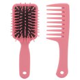 thumbnail image 1 of Juego de peine cepillo para el cabello, 2 uds., portátil, masaje del cuero cabelludo, paleta húmeda seca, cepillo de pelo de dientes anchos, conjunto de peine rosa, 1 of 8